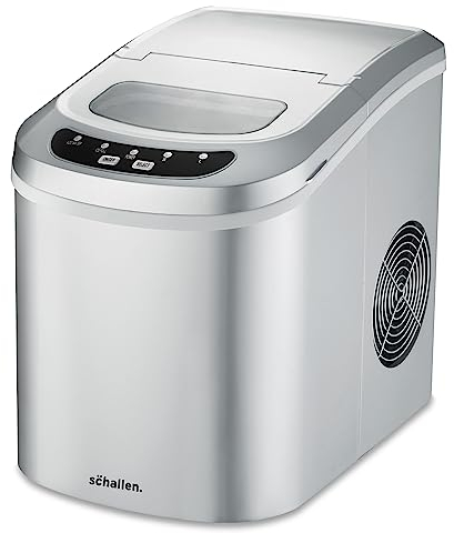 Schallen Ice Maker Machine Counter Top 26lb in 24H Small & Large Ice Cubes Maker with 2.2L Tank and Ice Basket for Home, Kitchen, Party, Bar, Office Use in Silver (Silver)