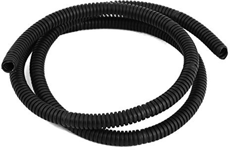 sourcingmap Gaine Cable électrique Fil Protection Tube de conduit ondulé flexible en plastique de 1 m 8 x 10 mm pour jardin, bureau noir