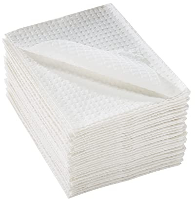McKesson Disposable Towels [Pack of 500] for Dental Bibs, Nails, Tattoo, Dentist, Medical - 13 x 18 in, 2-Ply Tissue, Waffle Embossed, White