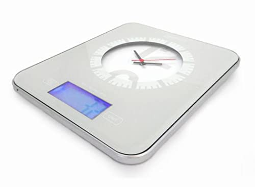 Nerthus Báscula Cocina Digital, Cristal, Gris, 20.5 x 22.5 x 4.5 cm , 1 unidad