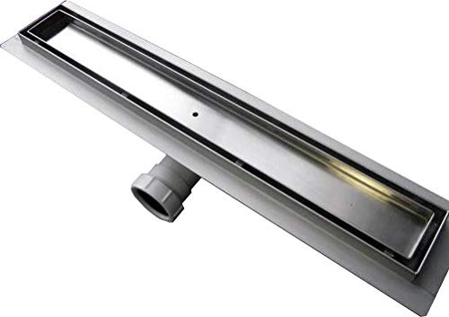 BERNSTEIN® Duschrinne 70cm für Duschkabine befliesbar, Komplettset, Doppelseitiger Bodenablauf mit integriertem Siphon, Flache Edelstahl-Ablaufrinne GT01 für Badezimmer