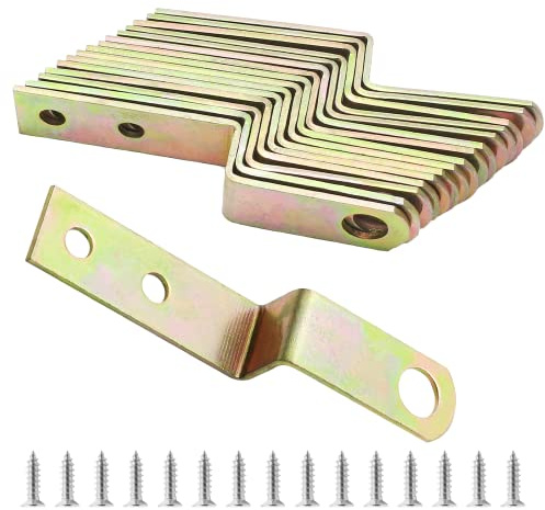 Bivethoi 15pcs Metal Z Angle Bracket 1/2 Inch / 12mm Picture Frame Brace with Screws, Corner Mounting Shelf Bracket, Furniture Brace Accessories