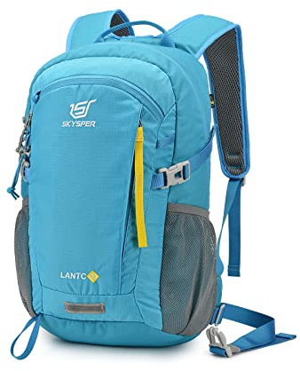 SKYSPER Leicht Wanderrucksack Klein Rucksack mit Rückenbelüftung Trekkingrucksack aus atmungsaktivem 3D Air Mesh Polyester Camping Outdoor Wandern Rucksack