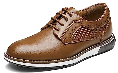 Bruno Marc Snörskor barn Oxfords finskor klassisk formell Derby för pojkar med halkfri yttersula TPR, Brun, 38.5 EU