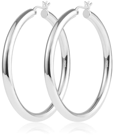 Grosse Creolen Ohrringe Damen Gold Silber 925 Große Minimalist Creolen | KISSPAT Grosse Creolen Ohrringe Damen Gold Silber 925 Große Gedrehte Geknotete Minimalist Leicht Hypoallergen Schmuck