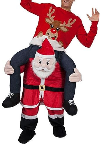 Oktoberfest Kostüm Erwachsene Herren Lustiges Ride On Maskottchen Kostüm für Oktober Karneval Lagerfeuer Halloween Weihnachten Party (Weihnachtsmann, Einheitsgröße)