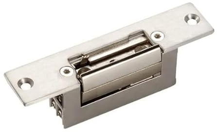 SERRURE G40 T00 Gâche électrique à émission avec têtière courte Inox et levier 12V DC
