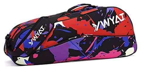 Unistrengh Borsa Tennis con Scomparto Scarpe 2-3 Racchette Rossa, Borsone Tennis Badminton per Uomo Donna, Custodia Porta Racchetta Badminton Grande con Tracolla Regolabile, Borsa Palestra Sportiva
