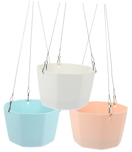 PRETYZOOM 3 Sätze Hängendes Korbbecken Selbstbewässernde Körbe Hängende Pflanzen Hängende Pflanzgefäße Für Zimmerpflanzen Mini-töpfe Orchideentöpfe Bonsaischale Hydroponik Edelstahl