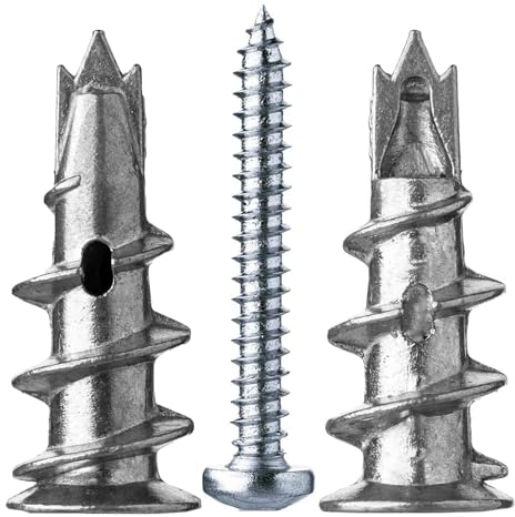 YIWONFU 50 Pièces Chevilles Pour Placoplatre: Cheville Pour Plaques De Plâtre-Vis Et Chevilles Métal, Cheville Carreau De Platre Pour La Fixation Dans Le Béton, Les Briques, Les Plaques De Plâtre, Etc