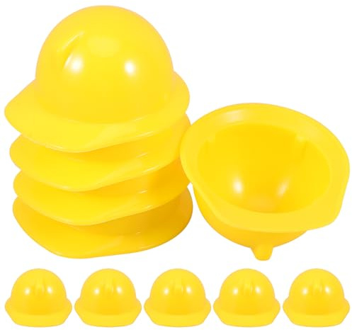 BESTonZON Miniatur Bauhelm 10 Stück Spielzeug Helm Puppenhut Mini-Schutzhelm Kunststoff Zubehör Für Kinder Kostüm Und Party Dekoration