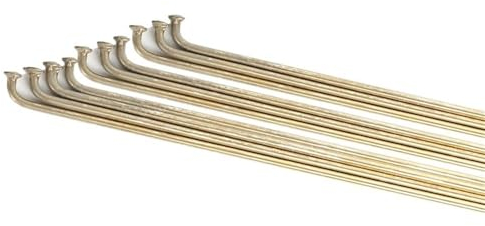 WANGZEYU Fahrradspeichen 14G Farbe Fahrrad Speichen Fahrradteile Fahrrad Stahldraht 45 Stahl Silber Schwarz 268mm 280mm Iron Hat Gebogene Speichen Fahrrad Speichen (Color : Golden 32Pcs)