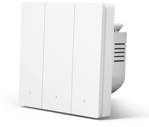 MVAVA ZigBee Lichtschalter, Smart Wandschalter Alexa und Google Home Work mit Tuya, 86mm Lichtschalter Unterputz, Wandlichtschalter Kunststoffplatte (Neutrale Leitung Benötigt) 3 Fach 1 Weg Weiß