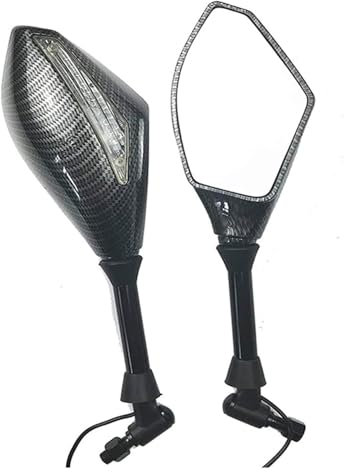 Für D&UCATI Für Mon&Ster 797 821 Motorrad Rückspiegel Seitenspiegel Lenker End Spiegel Universal Carbon Fiber Blinker Rückseitenspiegel(B)