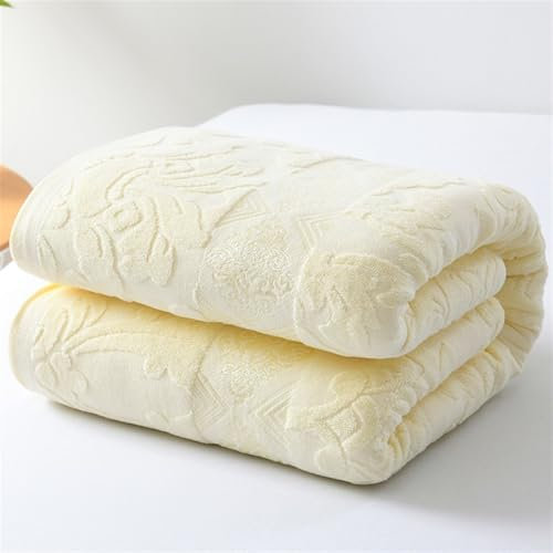 Lifup Kuscheldecke Flauschig Decke, Weiche Baumwolldecke Tagesdecke Sofadecke Blanket Für Bett Sofa Schlafzimmer Büro Gelb 150 x 200 cm