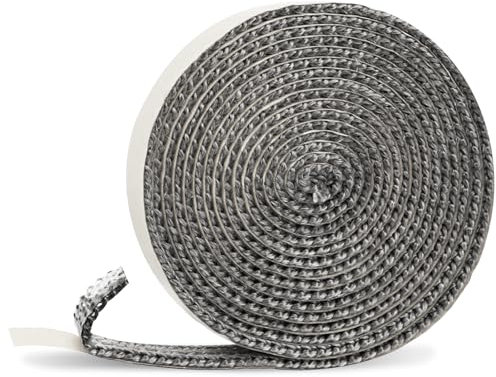 Joint de Cheminée Autocollant, Joint d'Étanchéité en Fibre de Verre, Joint Insert Cheminée pour Cheminée, Poêle,Tube Poele, Porte de Four (Style 3)