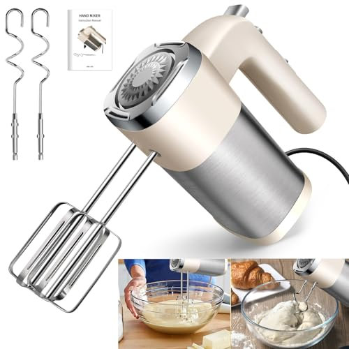 Fruste Elettriche per Dolci, Sbattitore Elettrico Portatile, Fruste Elettriche Professionale, 5 velocità, Funzione turbo, Design ergonomico, 500W Frusta Elettrica Mixer Cucina