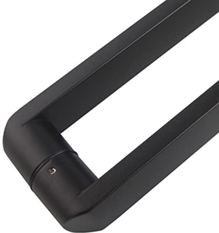 GLJTUO Doppelseitiger Türgriff Mit Abgerundeten Ecken, 2Er-Pack Seitlich Montierter Zuggriff Rücken An Rücken, Mattschwarzer Griff Für Duschglastür/Scheunenholztür, 4 cm Breite,94cm/37