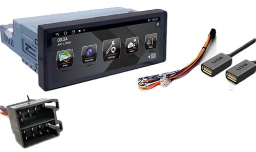 JINFOLI Lettore multimediale Android for auto 1 Din Touch Screen da 6,9 pollici Bluetooth Autoradio Stereo Video GPS WiFi Universale 1din Auto Radio Impianto audio stereo per auto(7069 1G 16G ISO)