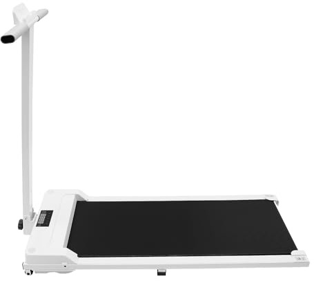 Löpband för hem fällbara 1–6 KM/H löpband vikbart elektriskt löpband lastkapacitet upp till 100 kg/220 lbs, promenaddyna för hem och kontor (vit+svart)