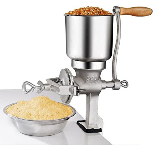 Molinillo Manual de Granos, Molino de Granos de maíz Manual con Abrazadera de Mesa, Molinillo de Hierro Fundido, manivela, para moler nueces, Especias, Trigo, café, Uso Comercial en la Cocina del