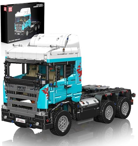 Mould King RC Traktor LKW Bausatz, Sattelschlepper Modell für Jungen ab 14 Jahren, 13203 realistischer Truck mit Motor, Schwerlasttransporter Bauset zum Bauen und Ausstellen, 2060 Teile
