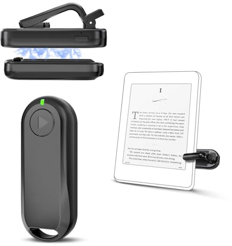 CoBak Télécommande Tourne‑Page pour liseuses et déclencheur Photo pour iPad | Compatible Kindle, Kindle PaperWhite, Kobo pour tourner les pages ; télécommande déclenche photo et vidéo sur iPhone et iPad