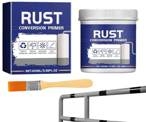 Conversor de óxido para metal | resistente a la intemperie pintura antioxidante con pincel – Uso diario para llantas de aluminio para techo, acero, hierro, coche, protección de subsuelo