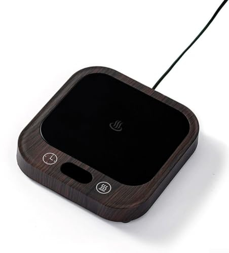 Intelligenter Tassenwärmer mit einstellbaren Temperatureinstellungen 45°C-80°C, 1-8-Stunden-Timer, rutschfester Boden, vielseitig einsetzbar für Kaffee, Tee, Sauerteig-Starter, Kerzen und Wachs, Braun