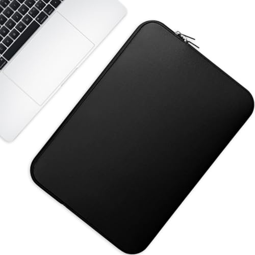 Notebook Sleeve Case - Robuste, wasserfeste Laptophülle, Tragetasche für 11-15 Zoll Notebooks | Computer Hülle für Arbeit, Schule, Reisen, Tablet Tasche, Damen und Herren, Schwa