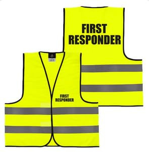 Falkenheyn Warnweste mit Aufdruck - Sicherheitsweste Feuerwehr Sicherheit Bauaufsicht Suchteam Ordner Rücken/Front- Druck - Gelb Orange M/XL/XXL/5XL