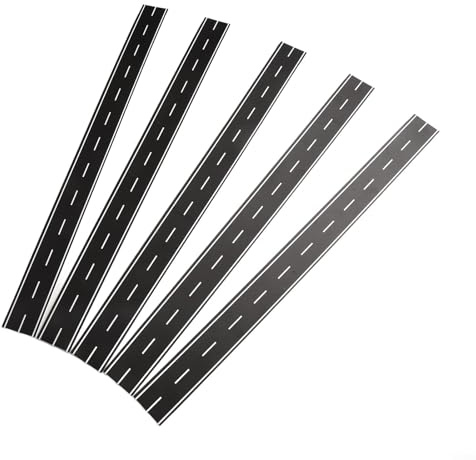 Set di 5 strisce autoadesive flessibili nere per pavimentazione in scala N, modellabili per layout realistici di ferrovie e accessori per edifici Diorama