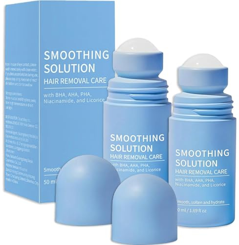 2pcs Razor Bump Smoothing Solution, After Shave Soothing Roll-On Serum For Women – Ingrown Hair & Razor Bumps Improvement For Underarms, Bikini, Face & Legs, Moisturizing Ingrown Hair Cream
