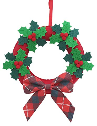 YRRYGMN Decorazione Foglia Verde Ghirlanda Natalizia Accessori da Appendere alla Porta da Parete Natalizia Porta dell'albero di Natale Ghirlanda Anteriore Prodotti chimici Ghirlanda in Stoffa di