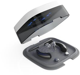 flow-med dry-turbo cd 2.1 UV - Boîte de Séchage Appareil Auditif - Aussi pour Appareil Auditif Rechargeable - Lampe LED UV - Ventilateur Puissant - Séchage en 30 min. - Dispositif Médical - USB-C