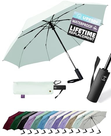 LILAC UPF 100+ Sun Protection Parasol, Windproof Auto Umbrella