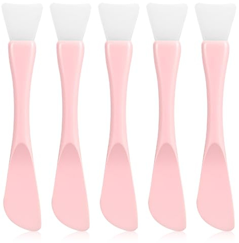 Guduling 5 Pcs Silicone Facial Mask Applicator,Face Mask Brush Applicator,Reusable Double-End Face Masks Brush Washable Beauty Spatula Tools for Hygienic Application of Clay, Cream & Gel Masks