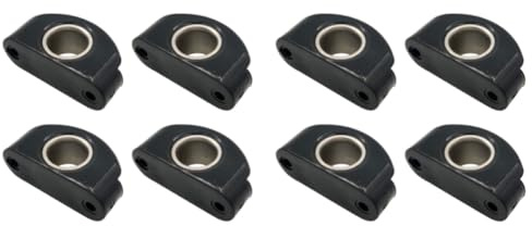 Passacavo per barca marina Bullseyes in nylon nero 12 mm 1/2 pollice INSERTO IN ACCIAIO INOSSIDABILE Puleggia 8 pezzi
