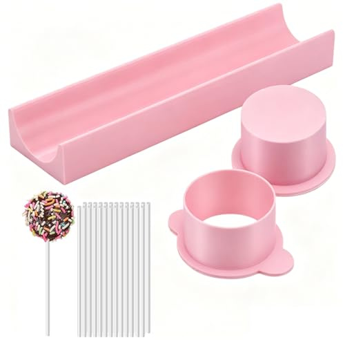 HJ-fuzhou 3 Pack Cake Pop Mould, Easy Release Cake Pop Maker Kit with 20PCS Treat Sticks, BPA Free and Pusher for Chocolate Candy Making Home Kitchen Baking