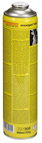 ROTHENBERGER Industrial 1x Maxigas 400, 600ml, 7/16-EU | Hartlötgas | Gaskartusche | Gaslöten | Löten | Schweißen | Schweißgas 35570