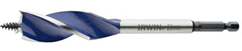 Irwin Blue Groove 6X Holzbohrer 20 mm, 3 Schneiden mit Sporne, 1/4in-6kant-Schaft, 10506622