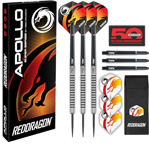 RED DRAGON Apollo 24 Gramm Dartset mit Hardcore Flights und Stielen