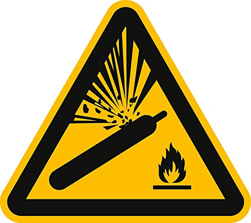 Schild Alu Warnung vor Gasflaschen ISO 7010 30 cm SL