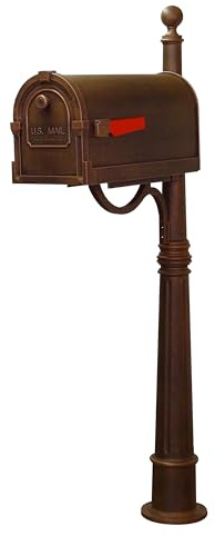 Special Lite Savannah Curbside Mailbox with Ashland Post - Copper Mailbox with Aluminum Post - SCS-1014_SPK-600-CP