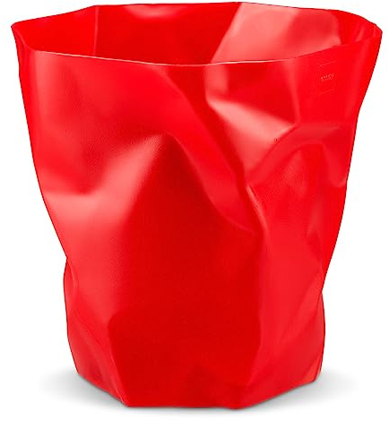 Essey Mini Bin Bin Design Mülleimer für Büro und Bad, rot – stilvoller Papierkorb Kunststoff, perfekt als Mülleimer Büro, Abfallkorb, und für Papiermüll