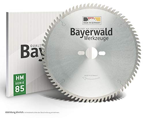 Bayerwald - HM Kreissägeblatt - Ø 250 mm x 3,2 mm x 30 mm | Trapezflachzahn positiv (80 Zähne) | Kombinebenlöcher | für Fertigschnitte in Kunststoff & Holz