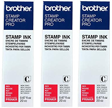 3/Pack Stamp Creator Rubber Stamp Ink Refill (Red) for Brother SC2000 StampCreator