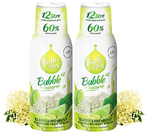 2 Pack - FruttaMax Elderflower Syrup | Less Sugar | 60% Real Fruit Concentrate | Suitable for soda Machine 2x500ml