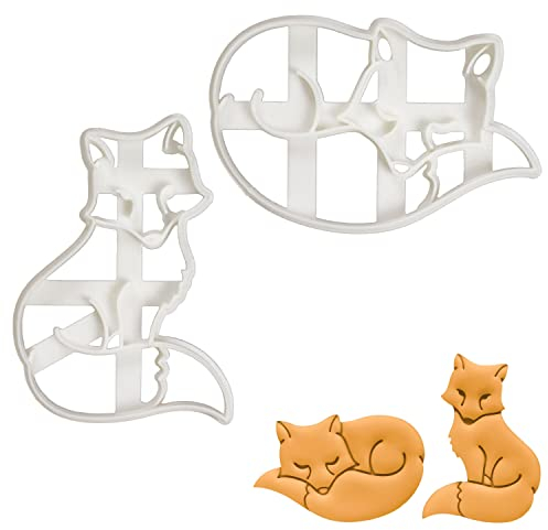bakerlogy 2er Set Fuchs Ausstechformen (Sitzender & Schlafender Fuchs, 2 Teil)