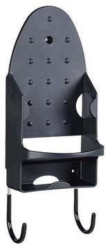 MASUNN Hotel Home Laundry Iron Board Holder Wall Mount Storage Ironing Board Hook Hanger - Black